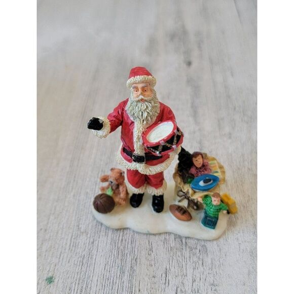 Lemax Santa clause toy sack Village accessory Xmas drum bear ball - Picture 1 of 5